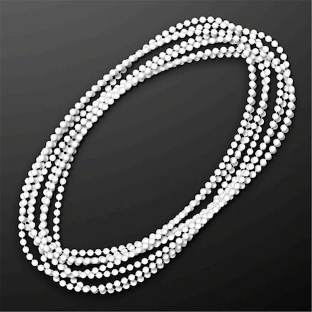 Endless Games Smooth Round Opaque Bead Mardi Gras Necklace, White, 12PK EN2796741